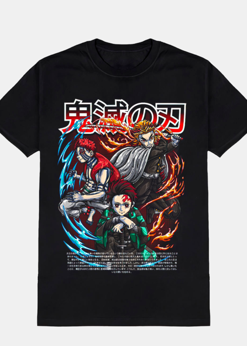 Remera de Demon Slayer con Tanjiro y Rengoku.