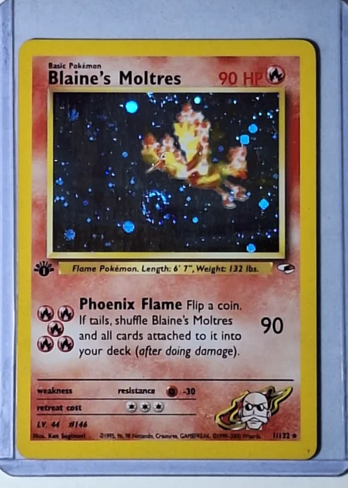 Gym Heroes - Blaine's Moltres #1 - 1st Edition - frente