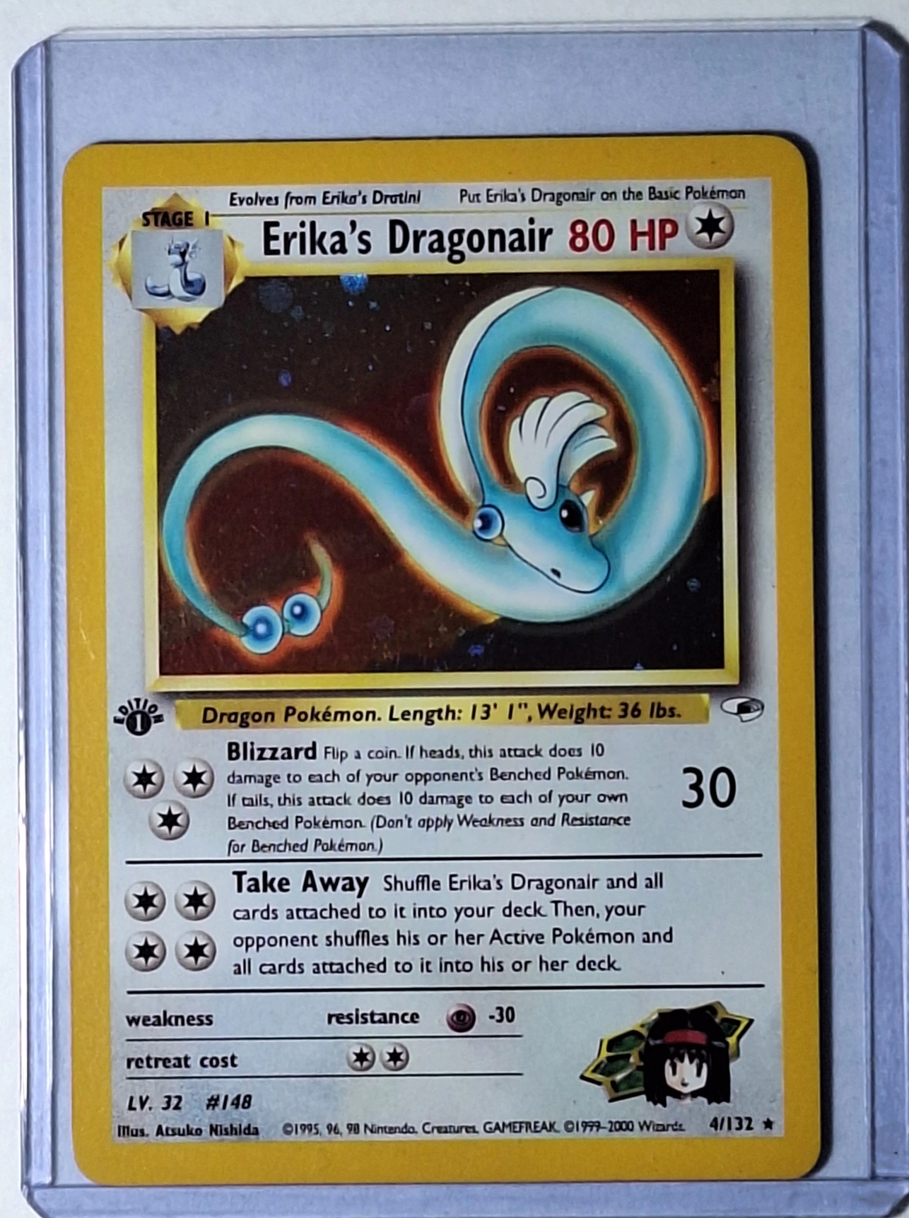 Gym Heroes - Erika's Dragonair #4 - 1st Edition - frente