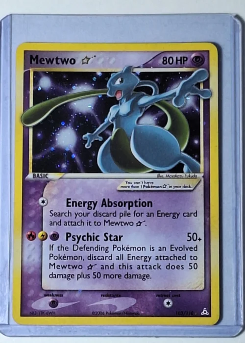 EX Holon Phantoms - Mewtwo Gold Star #103 - frente