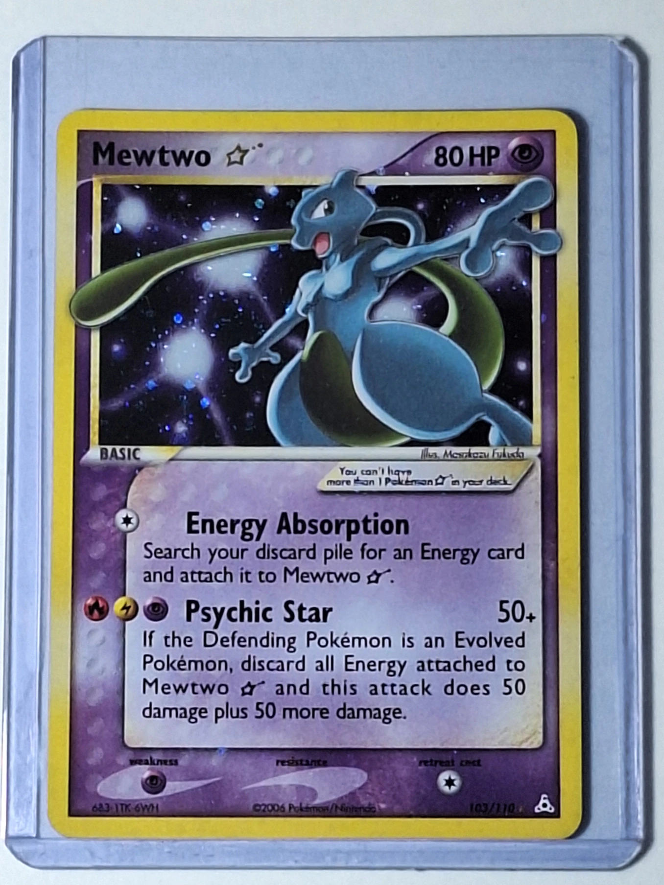 EX Holon Phantoms - Mewtwo Gold Star #103 - frente